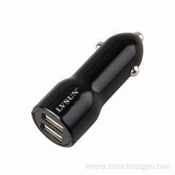 Mini Dual USB Port Car Charger/Adapter in 5V/3A Portable Travel Charger for All USB 5V Devices